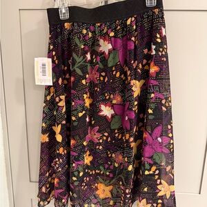 LuLaRoe Lola (Skirt - Black, Pink, Orange Floral)